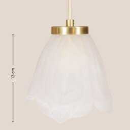 Lilijana Vintage Pendant Light Mcm Hanging Handcrafted Glass Lamp Retro Ceiling Fixture Yugoslavia Gold Brass - thumbnail 4