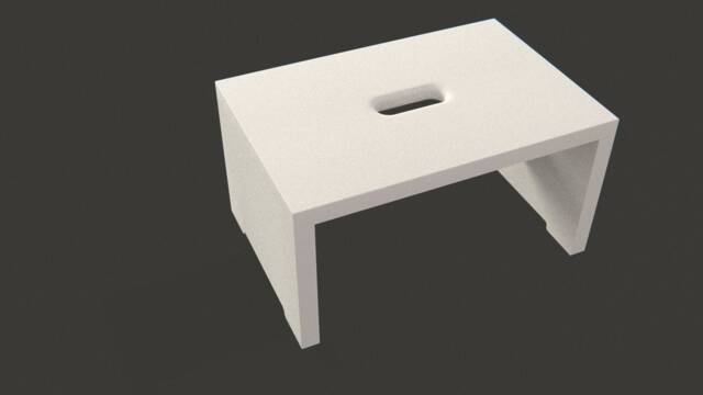 stool Made Of Wood in White New - image 1