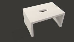 stool Made Of Wood in White New