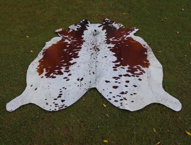 Cowhide Rugs-Real Rug Brown & White-Luxury Cow Skin Rug-Large Rug-Brazilian Area Rug-Genuine Tricolor - image 1