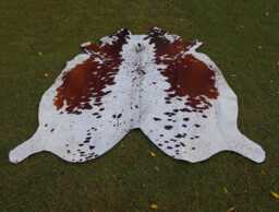 Cowhide Rugs-Real Rug Brown & White-Luxury Cow Skin Rug-Large Rug-Brazilian Area Rug-Genuine Tricolor - thumbnail 1