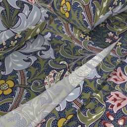 Victorian Floral Sheets - Golden Lily By Peacoquettedesigns Botanical William Morris Garden Cotton Sateen Sheet Set Bedding Spoonflower - thumbnail 2