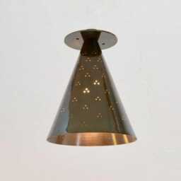Mid Century Brass Elegant Flush Mount-Modern Patina Chandelier-Italian Mount Ceiling Fixture