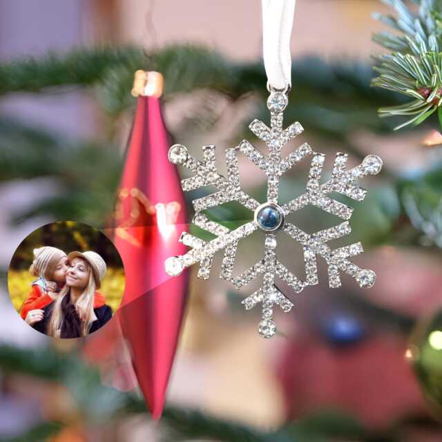 Custom Projection Photo Ornament Personalized Christmas Memorial Picture Gift - image 1