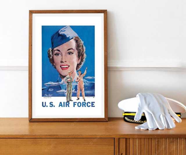 Reprint Of A Vintage Us Air Force Female Recruiting Poster - image 1