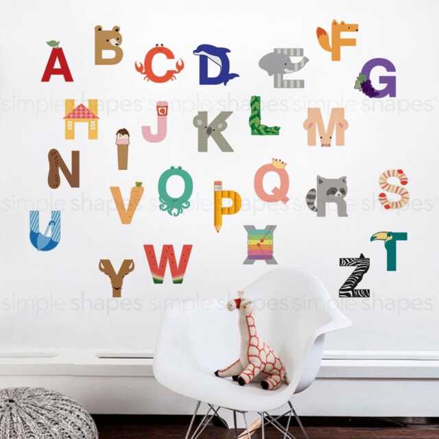 Alphabet Wall Decals Kids Abc Peel & Stick Stickers - image 1