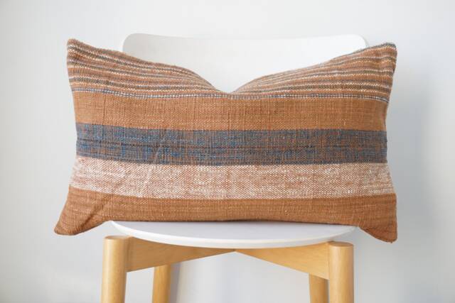 Brown Tribal Hemp Hand Woven Natural Dye Color Pillow Cover - image 1