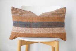 Brown Tribal Hemp Hand Woven Natural Dye Color Pillow Cover - thumbnail 1