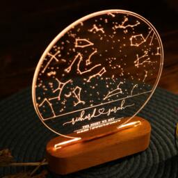 Personalized Constellation Chart Lamp - Gift Star Map On Night Light For Boyfriend/Girlfriend Stars Couples - thumbnail 2