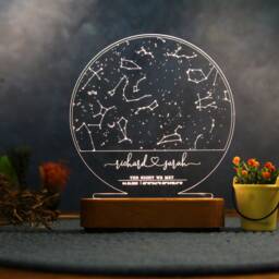 Personalized Constellation Chart Lamp - Gift Star Map On Night Light For Boyfriend/Girlfriend Stars Couples - thumbnail 3