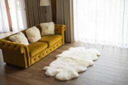 Real Sheepskin Rug Creamy White Huge Sheep Skin Throw Blanket - thumbnail 1