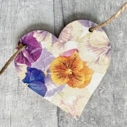Pansy Bunting, Wooden Spring Floral Garland, Botanical Wall Decor, Gifts For Friend - thumbnail 3