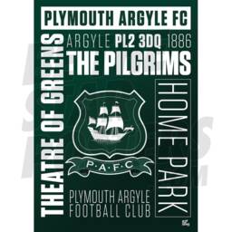 Plymouth Argyle Fc Word Poster - Officially Licensed Product Sizes A4/A3 A2 - thumbnail 1