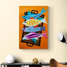 Abstract Fish Illustration Art Print By Fritz Buhler - Canvas Or Photo - thumbnail 2