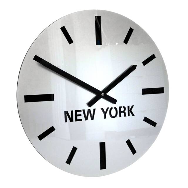 Personalised Round Swiss Acrylic Time Zone Wall Clock - image 1