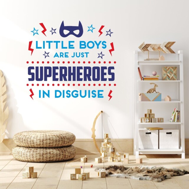 Superhero Wall Decal, Room Decor, Stickers, Art For Kids, Playroom Decals, Decor - image 1