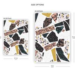 Terrazzo Wall Decals - Mixed Design Reusable Fabric Eco Friendly Peel & Stick Nursery Stone Colorful Polka Dots - thumbnail 3