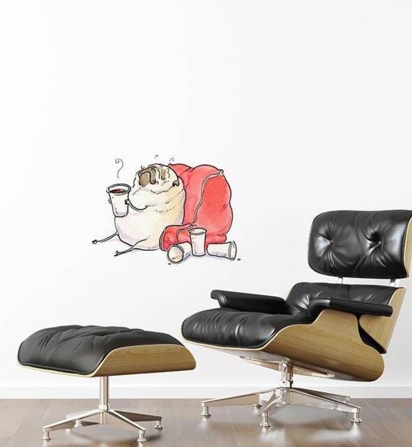 Pure Serenity Pug Wall Sticker Decal - Dogs & Pets Stickers, Art, Decals, Kids Animals Decals
