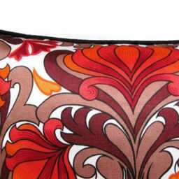 60S Psychedelic Cushion Cover Hot Pink Orange Red Cotton Sateen Pillow, 18x18 - thumbnail 2