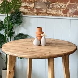 Tria // Mid Century Modern Round Scandinavian Dining Table With Tapered Wood Legs - thumbnail 3
