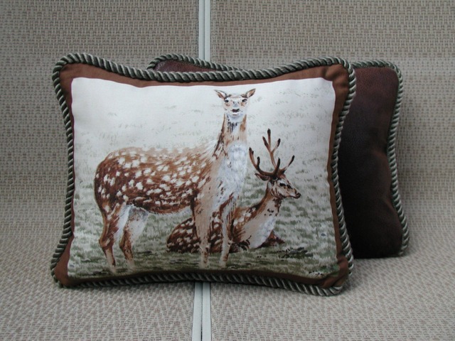 Safari Animal Print Accent Pillow, Sage Green Trim - image 1