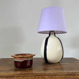 Lilac Cotton Empire Lampshade, French Drum Shade - thumbnail 3