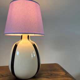 Lilac Cotton Empire Lampshade, French Drum Shade - thumbnail 2