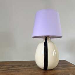 Lilac Cotton Empire Lampshade, French Drum Shade