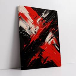 Red & Black Paint Spash Abstract Natural Modern Oil Painting Splatter Wall Art, Framed Canvas Poster Print, Home/Office Room Decor Gifts - thumbnail 2