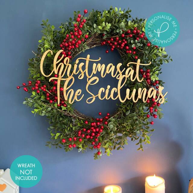 Personalised Christmas Wreath Decoration - Indoor Sign Centre - image 1