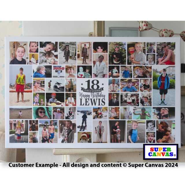 Birthday Memories Any Age Wife Husband Friend Son Daughter Personalised Picture Photo Party Display Board Framed Canvas Print Gift - image 1