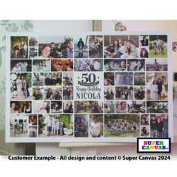 Birthday Memories Any Age Wife Husband Friend Son Daughter Personalised Picture Photo Party Display Board Framed Canvas Print Gift - thumbnail 2