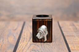 Bloodhound - Wooden Candlestick With Dog, Souvenir, Decoration, Limited Edition, Collection - thumbnail 1