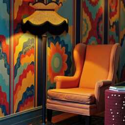 Ochre Gold Animal Print Lampshade With Black Fringe, Made in The UK - Animal Fabric Lamp Shades - thumbnail 2