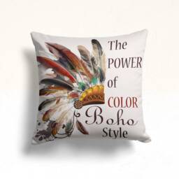 Indian Cushion Cover, Feather Pillow Case, Decorative Living Room Decoration, Boho Bedroom Throw Pillow, Housewarming Gift, Present For Her - thumbnail 3