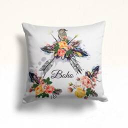 Indian Cushion Cover, Feather Pillow Case, Decorative Living Room Decoration, Boho Bedroom Throw Pillow, Housewarming Gift, Present For Her - thumbnail 4