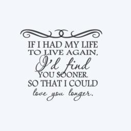 If I Had My Life To Live Again, I'd Find You Sooner So That Could Love Longer. Vinyl Wall Decal - thumbnail 2