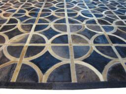 Cowhide Patchwork Rug Raw Leather Argentina - Cowhide Rugs Free Shipping Chocolate & Light Caramel, 5' X 7' Handmade - thumbnail 2