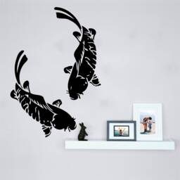 Carp Fish Vinyl Wall Art, Decal, Sticker, Transfer, Mural, Removable, Decor, Rent Friendly, Interior, Exterior, - 0517