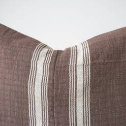 Brown Neutral Tribal Hemp Hand Woven Natural Dye Color Lumbar Pillow Cover - thumbnail 2