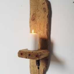 Character Dorset Driftwood & Ceramic Night Light Candle Holder Wall Hanging Sconce Super Chunky - thumbnail 2