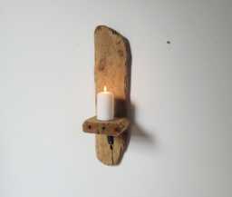 Character Dorset Driftwood & Ceramic Night Light Candle Holder Wall Hanging Sconce Super Chunky
