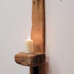 Character Dorset Driftwood & Ceramic Night Light Candle Holder Wall Hanging Sconce Super Chunky - thumbnail 3