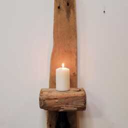 Character Dorset Driftwood & Ceramic Night Light Candle Holder Wall Hanging Sconce Super Chunky - thumbnail 2