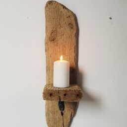 Character Dorset Driftwood & Ceramic Night Light Candle Holder Wall Hanging Sconce Super Chunky - thumbnail 3