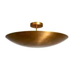 Raw Brass Dome Ceiling Light - Mid Century Sputnik Chandelier - thumbnail 1