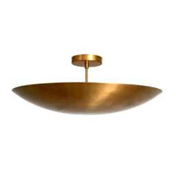 Raw Brass Dome Ceiling Light - Mid Century Sputnik Chandelier - thumbnail 2