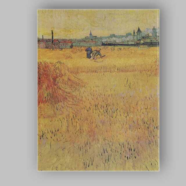 Golden Wheat Field Harvest Scene Post Impressionist Country Landscape Canvas Wall Art Print Decor Picture Ready To Hang - image 1