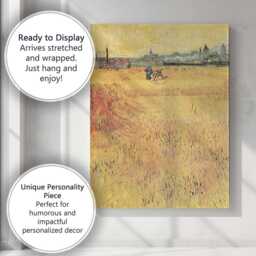 Golden Wheat Field Harvest Scene Post Impressionist Country Landscape Canvas Wall Art Print Decor Picture Ready To Hang - thumbnail 3