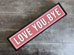 Love You Bye Framed Metal Print Colorful Typography Wall Art - thumbnail 1